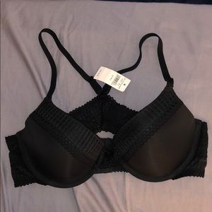 Bridget Demi Coverage Push-up Bra (Black) AERIE